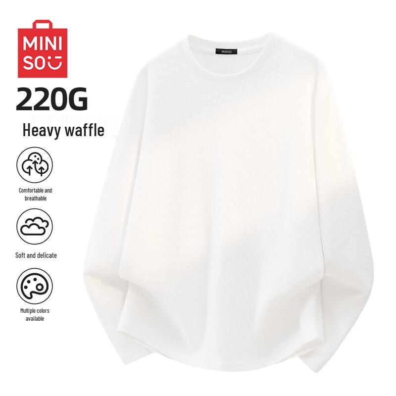MINISO Men's Waffle Knit Long Sleeve T-Shirt