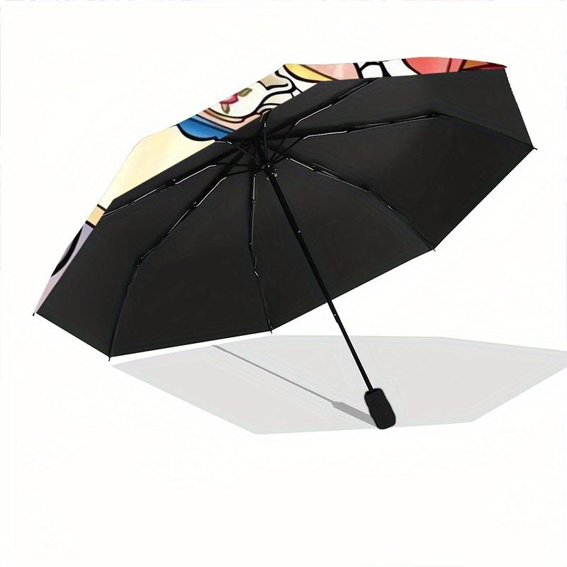 Disney Daisy Duck Automatic 3-Fold Umbrella Design, Cute Cartoon Pattern, Portable Outdoor Umbrella, Perfect, Holiday Gift for Disney fans.Y