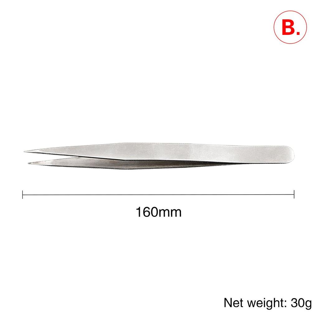 High Precision Tweezers Craft Tweezers Non-Serrated Jewelry Tweezers with Fine Point Tip Stainless Steel Needle Nose Hobby Tweezers for Sewing Beading