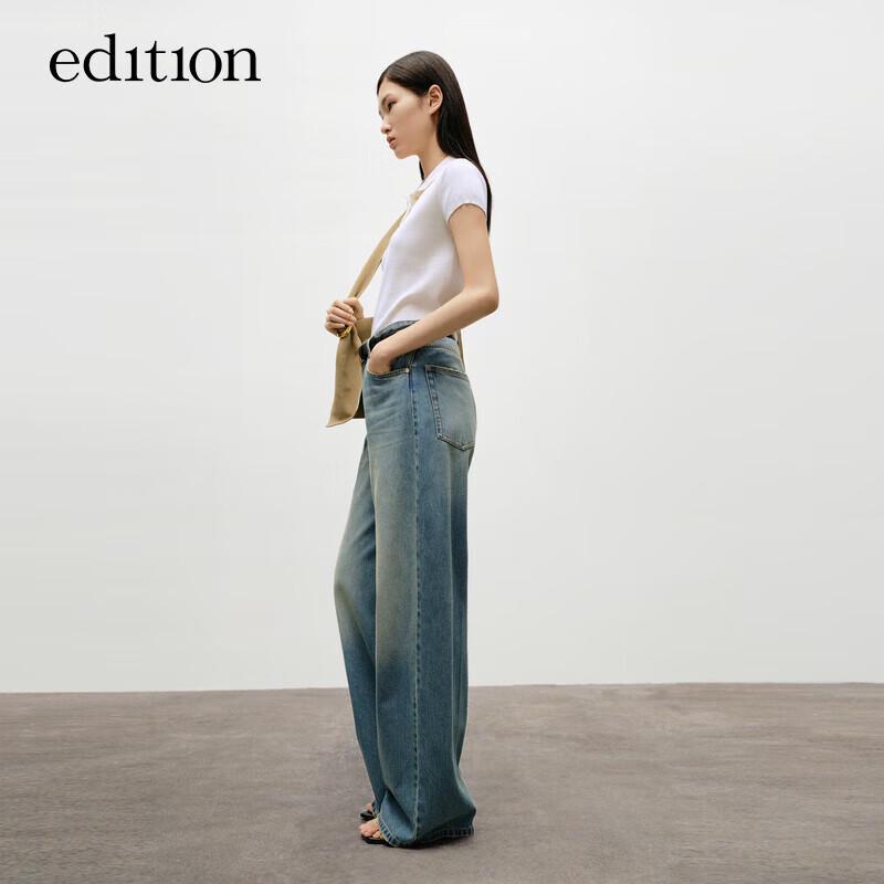 

Джинсы широкого кроя из турецкого хлопка с эффектом стирки M (27)