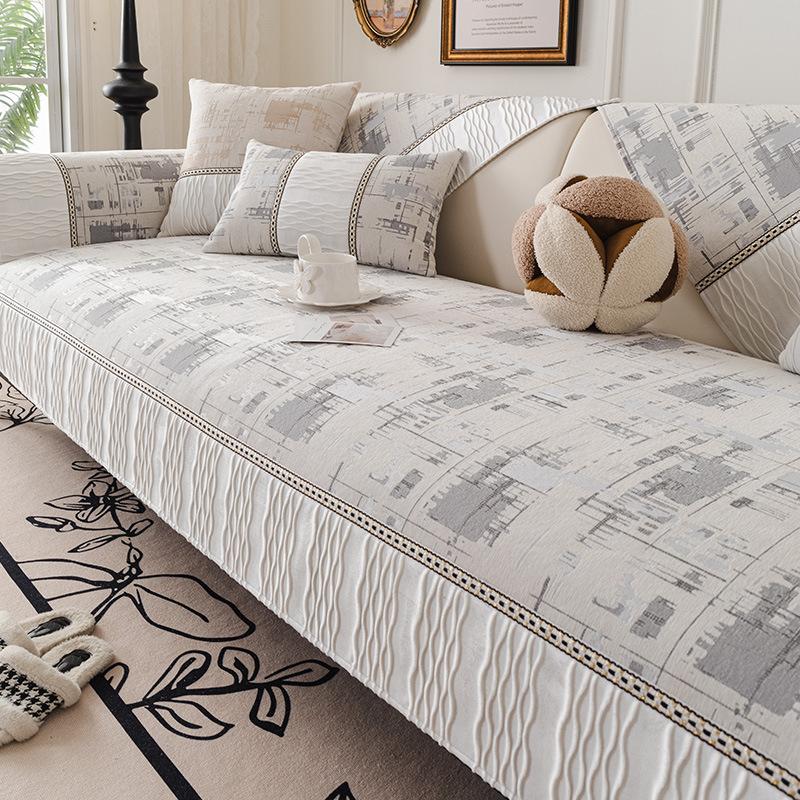 Sofa Cushion Universal In All Seasons  New French Chenille Light Luxury High-End Non-Slip Seat Cushion Cover Cloth Towel