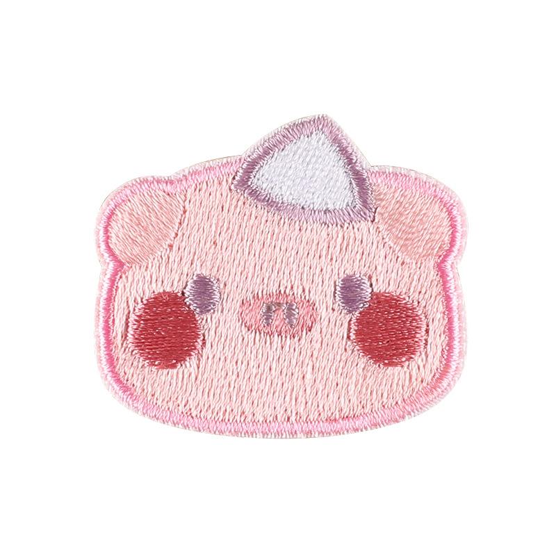 Cartoon Embroidery Label Cute Animal Avatar Badge Cloth Label Clothing Accessories Patch Decoration Self-Adhesive Embroidery Cloth Sticker
