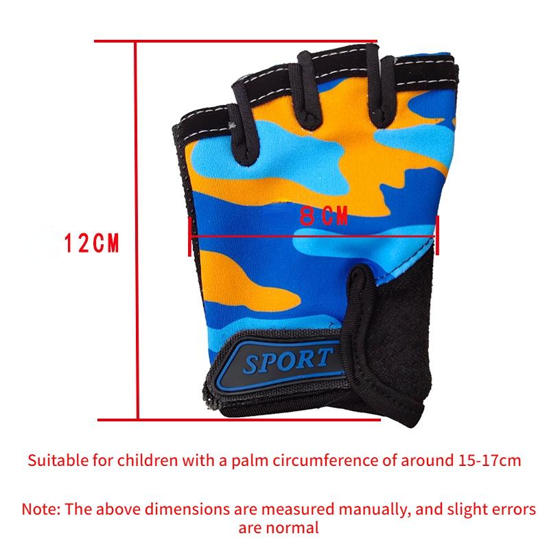 Children's Cycling Camouflage Children's Half Finger Cycling Gloves High Elastic Anti-Slip Cycling Gloves Cycling Equipm Practical Use