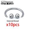 10PCS Gros G23 Titane Labret Stud à Lèvre Piercing Sourcil Anneau de Nez Tige C Pour Femmes Piercing Septum Corps Zircon