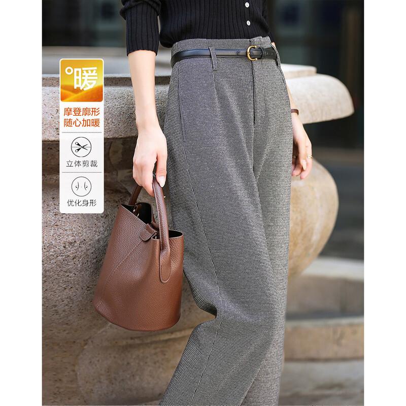 Women s Retro Plaid Slim-Fit Pencil Pants L