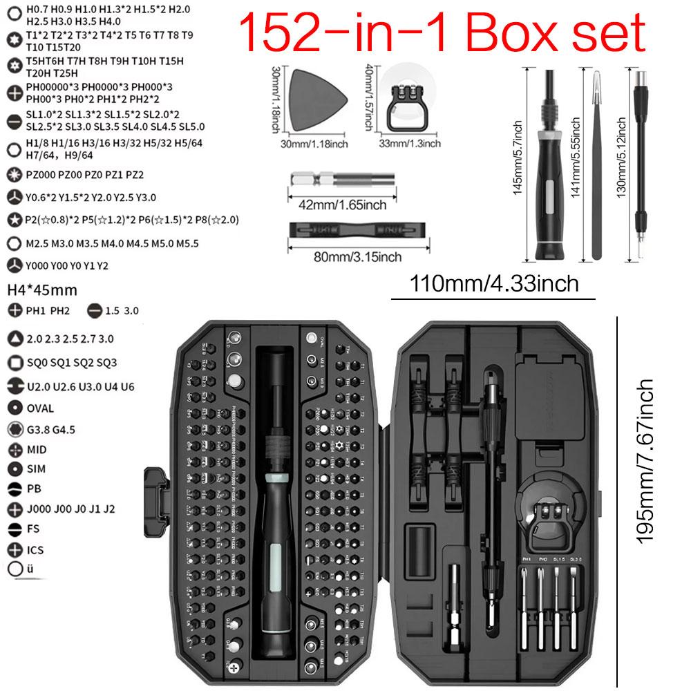 Präzisionsschraubendreher-Set, Laptop-Werkzeugsatz, 152/25 in 1 Professionelles Computer-Schraubendreher-Reparaturset T5 T6 Torx-Schraubendreher