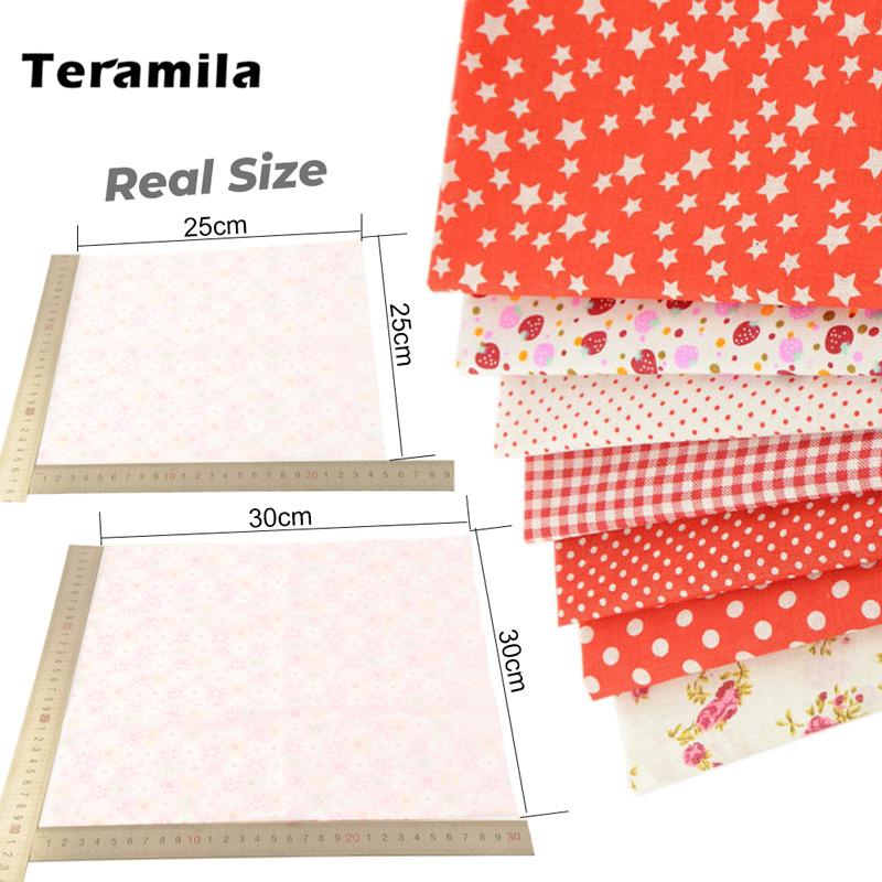 

Teramila 7 или 8 шт./набор 30x30 см/25x25 см Ткань для шитья Telas Лоскутное одеяло Ткани ручной работы из хлопка Ткань для рукоделия 25cm x 25cm