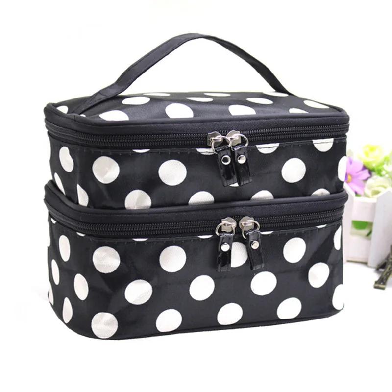 Borsa Trucco Grande Capacità Doppia Cerniera Borsa Cosmetica da Donna Pochette da Bagno Organizzatore da Viaggio per Articoli da Toeletta Impermeabile Portaoggetti Porta Trucco