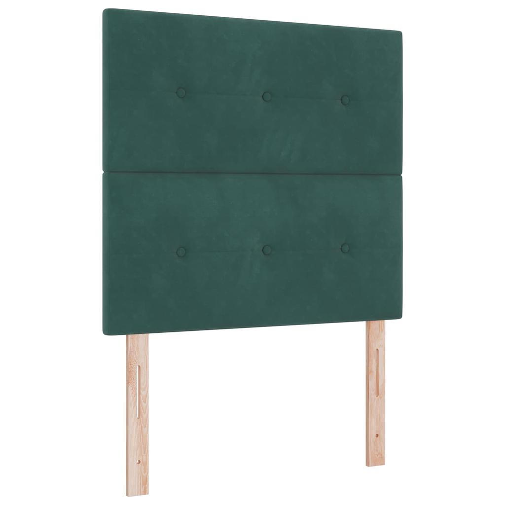 Ottoman Bed with Mattress Dark Green 90 X 190 Cm Velvet