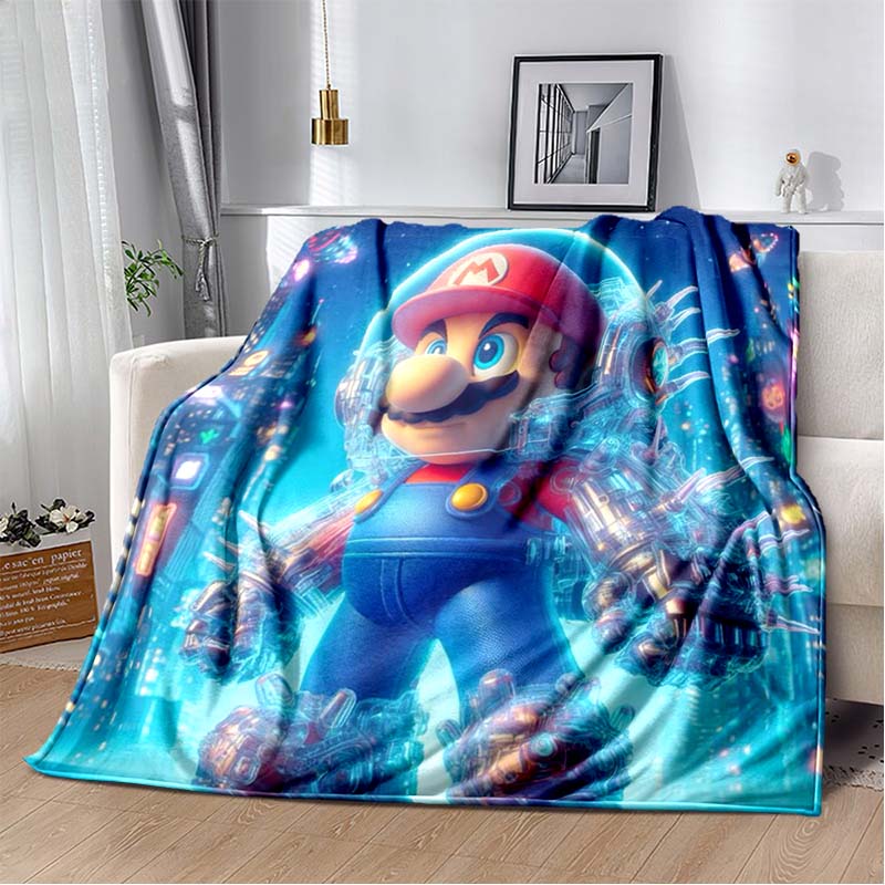 Super Mario game blanket, warm and comfortable flannel blanket, suitable for bedrooms, sofas, beds, chairs