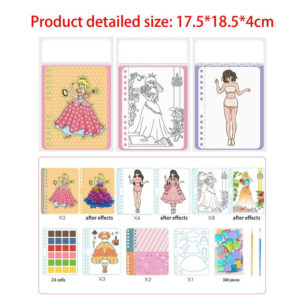 DIY Princess Dress Up Activity Book for Making Clothes Art Fashion Sticker Girls Toys