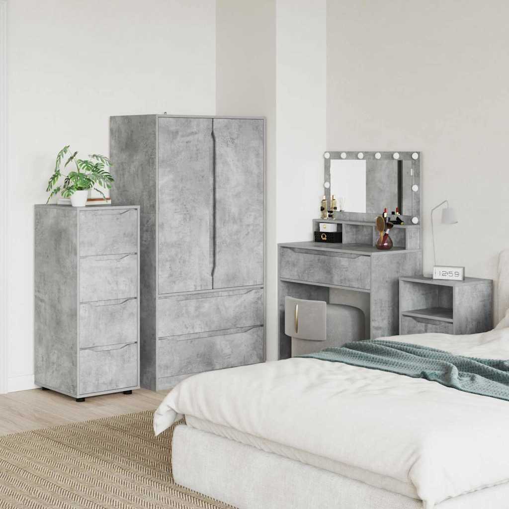 Storage Cabinet Concrete Grey 40 x 48 x 105 cm Engineered Wood