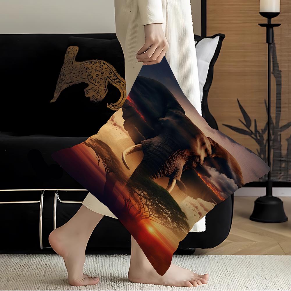 Abstract Elephant Sunset Animal Art Pillowcases Home Bedding Decorative Pillow Cover Wedding Super Soft Pillow Case