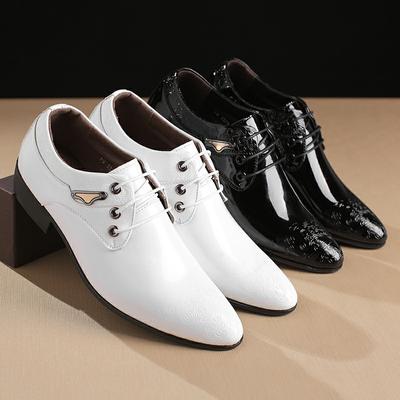 Men's Shoes Summer Business Formal Wear Breathable Men's British Personality Youth Small Leather Shoes 36 Groom Leather Shoes 37 Sizes