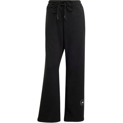 By Stella McCartney Spodnie Sportowe Dzianinowe z Wysokim Stanem, Sznurkiem i Logo, Proste Nogi, Damskie, Czarne JJ0102