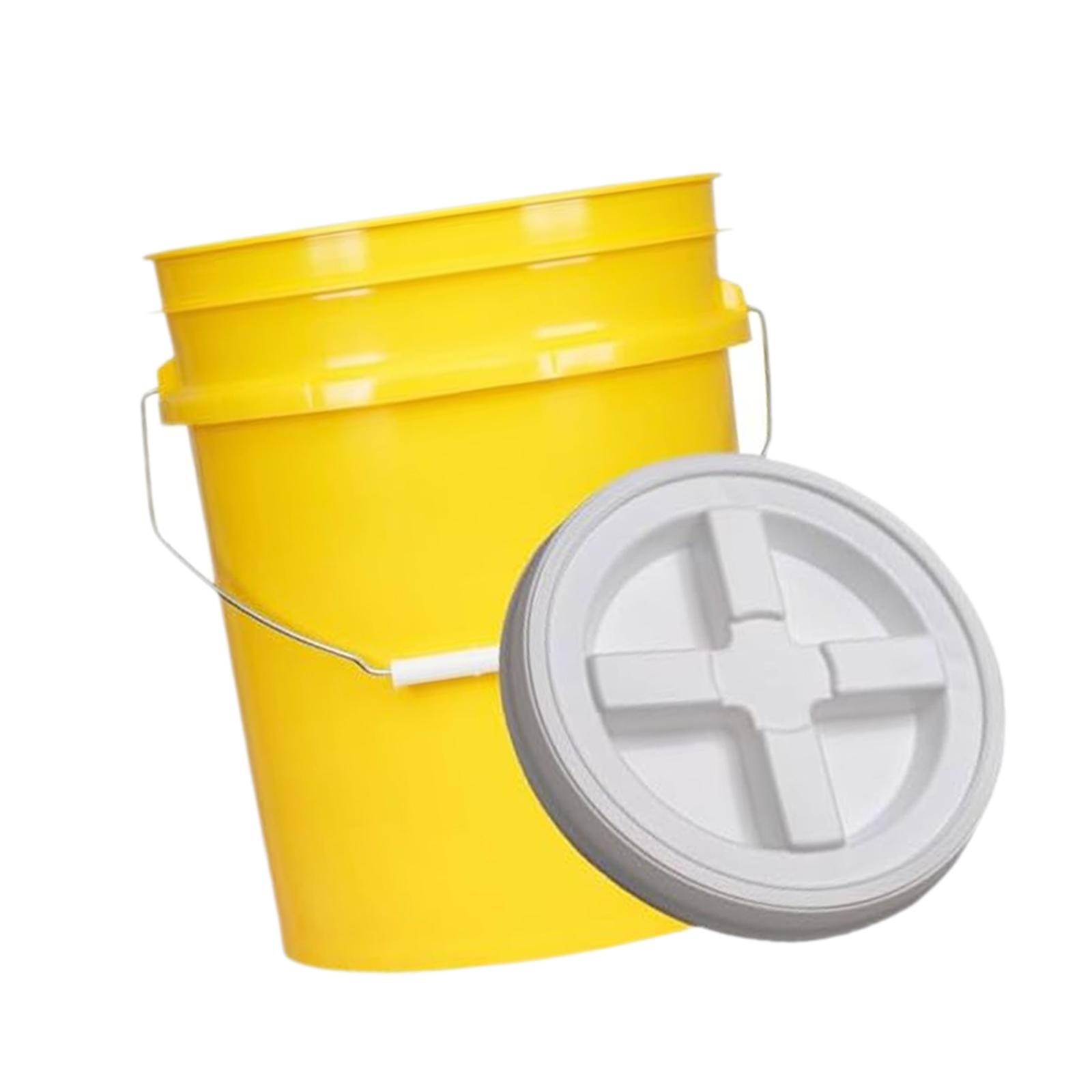 

Bucket Pail Leakproof Food Storage Container for Gardening Household Camping жёлтый