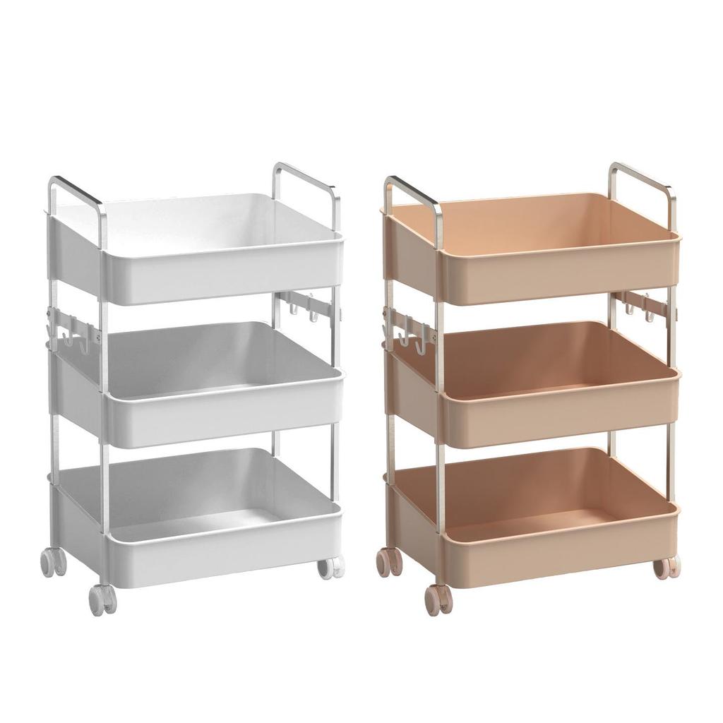 Mobile Multi-layer Snack and Storage Shelving Trolley for Living Room