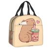 Fiambrera Portátil Personalizada de Capibara para Mujer, Termo Refrigerador Antifugas, Bolsa de Almuerzo Térmica Aislante para Escuela, Niños, Estudiantes