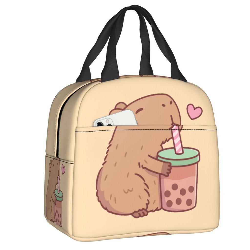 Fiambrera Portátil Personalizada de Capibara para Mujer, Termo Refrigerador Antifugas, Bolsa de Almuerzo Térmica Aislante para Escuela, Niños, Estudiantes
