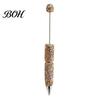 Crystal Diamond Gel Pen Beadable Pens, Bling Rhinestone Beaded DIY Bead Pen, Shaft Set Black Ink Ballpoint Pens for Decorations Office School Supplies