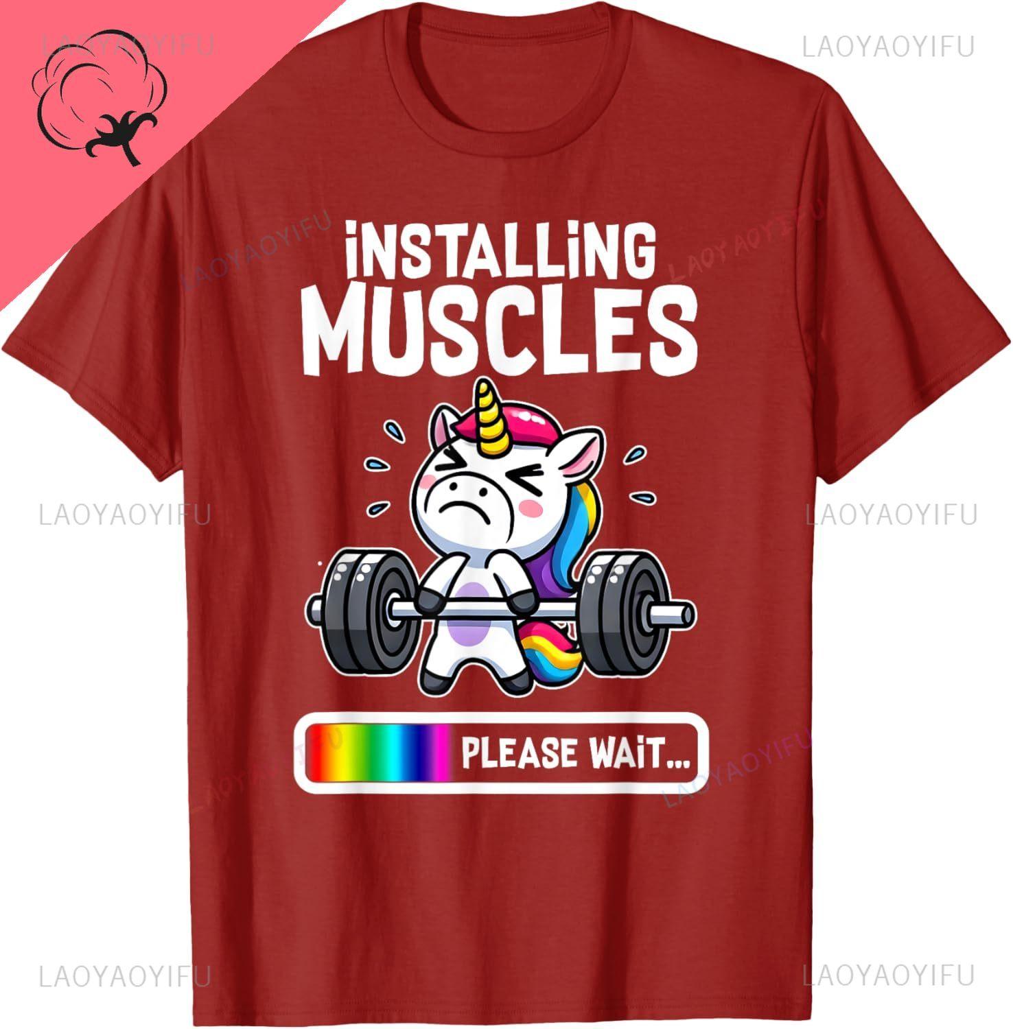 

Funny Cute Unicorn Workout Gym Fitness Weightlifting Gift T-Shirt Print Original Design Gifts T Shirts Cotton Ropa Hombre 4XL