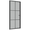Vidaxl Innentür, 93X201,5 Cm, Schwarz, Mattglas Und Aluminium