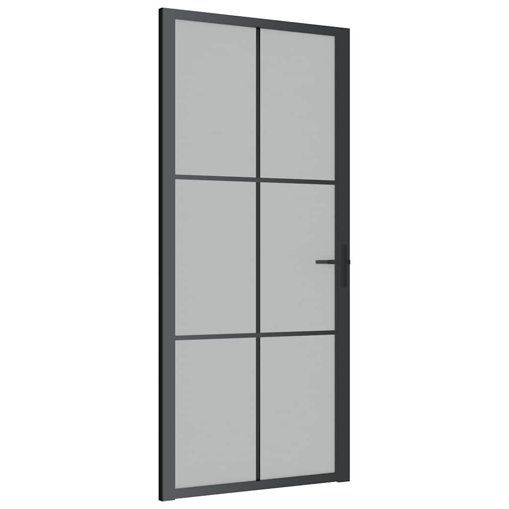Vidaxl Innentür, 93X201,5 Cm, Schwarz, Mattglas Und Aluminium
