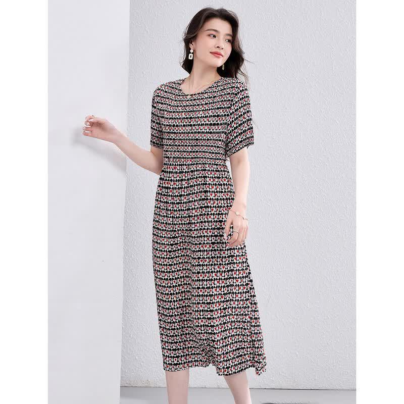 Ou Di Fu Women s Floral Print Pleated Midi Dress XL