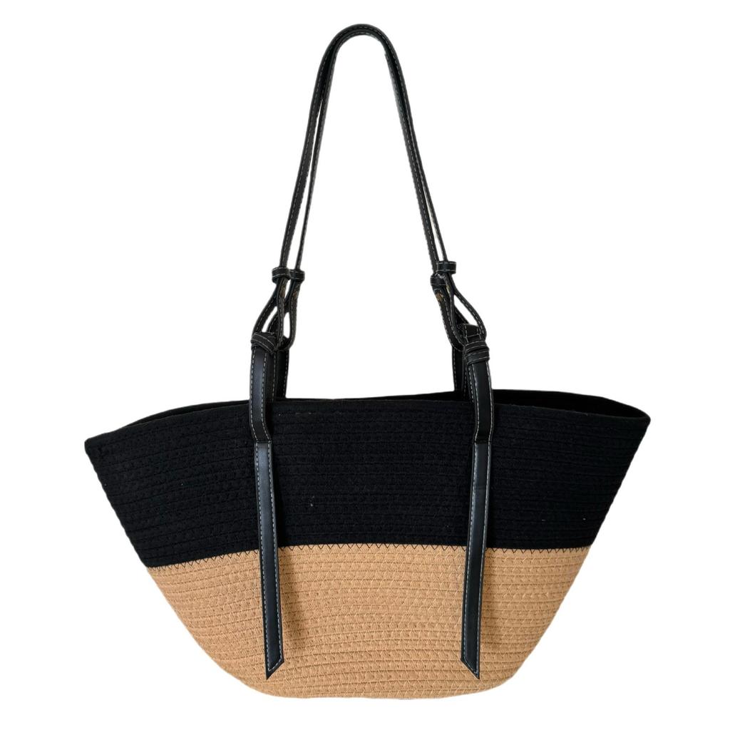 Large capacity woven bag women's woven bag beach new shoulder bag tote bag student fashion versatile woven bag