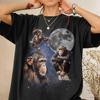Celestial Chimpanzee Moon Phase Boho Space Animal T-Shirt
