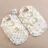 Korean Style Baby Bib: 6-Layer Pure Cotton Gauze with Lace, Cute, Soft & Absorbent