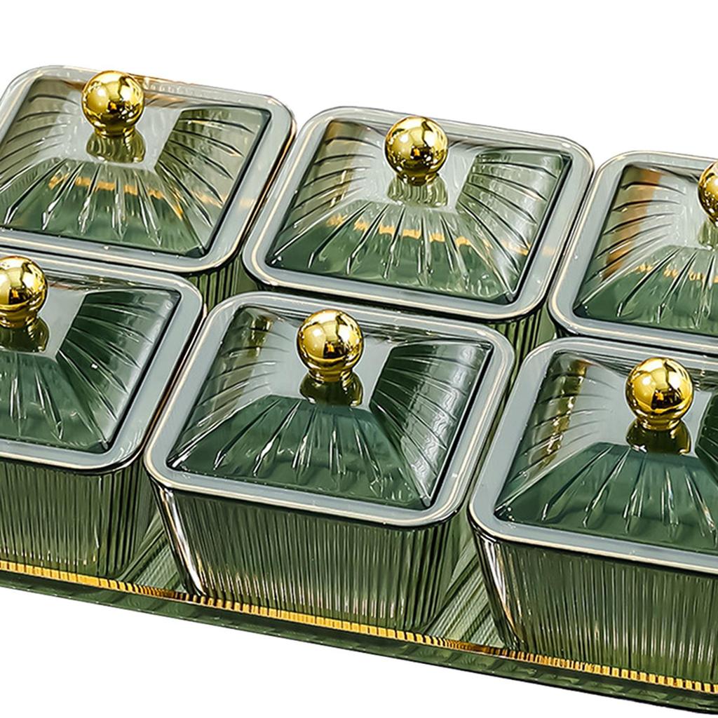 Divided Serving Dishes 6 Removable Bowl Appetizer Condiment Server Food Storage Organizer