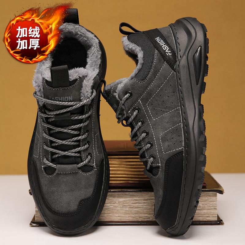 

Зимние высококачественные походные ботинки мужские бархатные дышащие нескользящие износостойкие уличные теплые для кемпинга повседневные походные ботинки 39