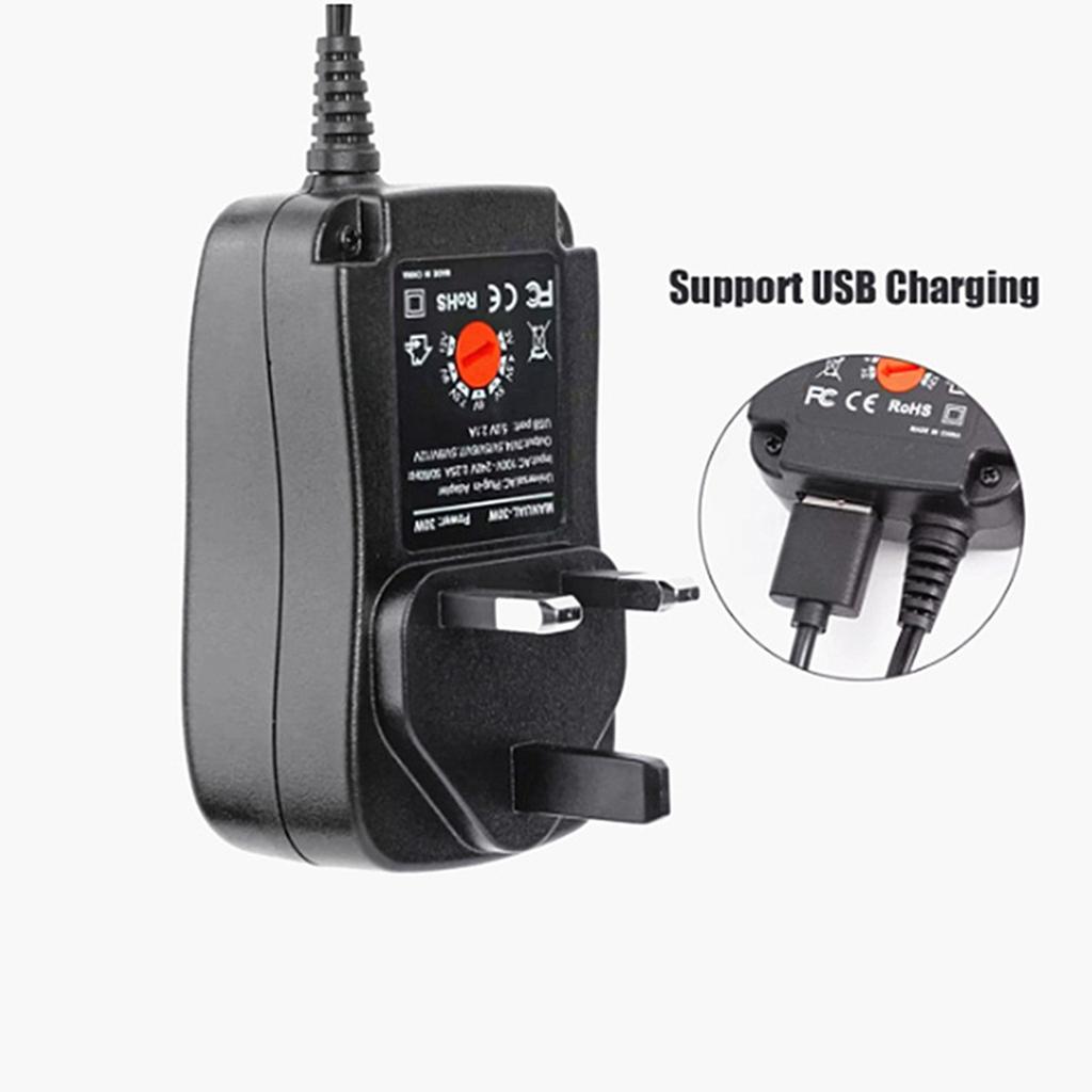 Power Supply Universal Adapter Wear Resistant Plastic Adjustable Power Adapter 2A 312V US Plug 30W