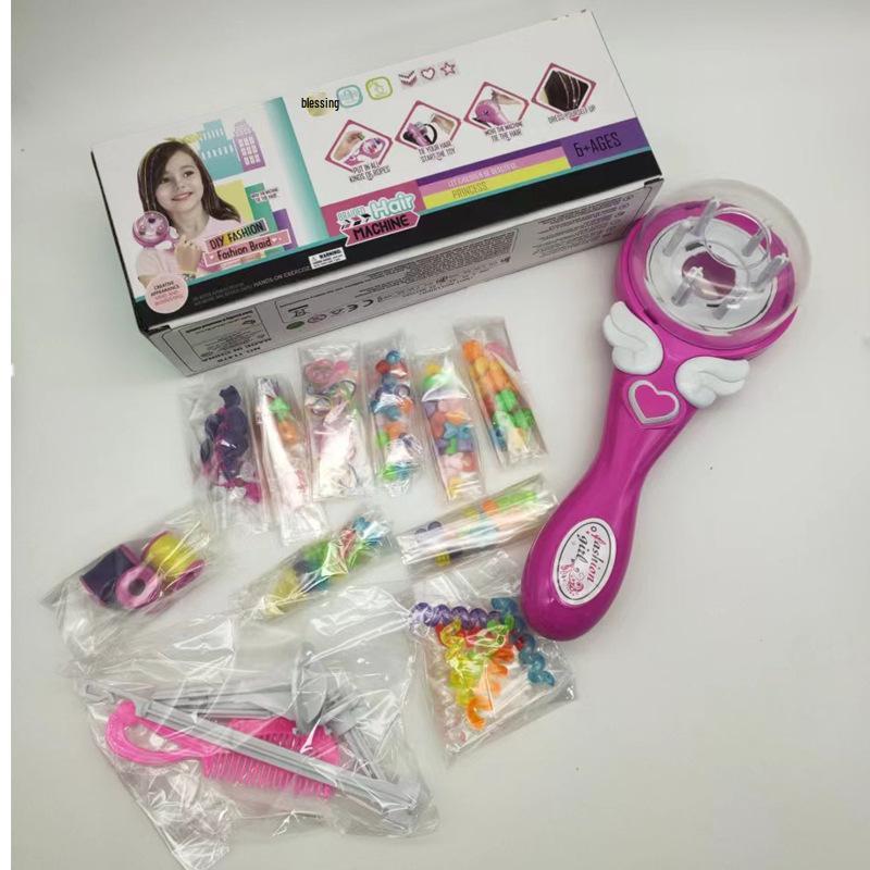 Role-Playing Braiding and Rhinestone Hair Machine Toy for Kids