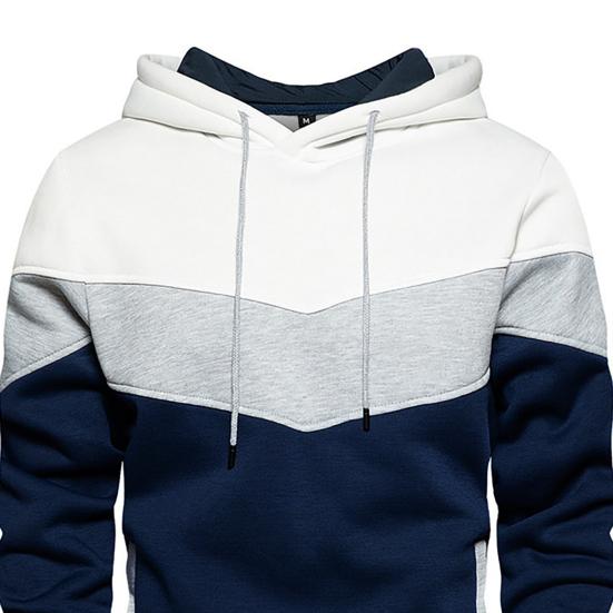 Patchworkové kapsy Pulovr s kapucí Podzim Zima Dlouhý rukáv S kapucí Plyšová Pánská Mikina Svrchní oděv