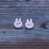 Blue & White Rabbit Ceramic Buttons - Handmade Chinese Style Clothing Accessories