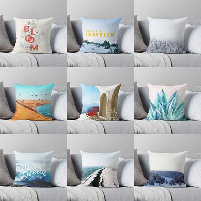 Home Decoration Pillowcase Office Seat Living Room Sofa Cushion Cover Hotel Peach Skin Pillowcase 45x45cm