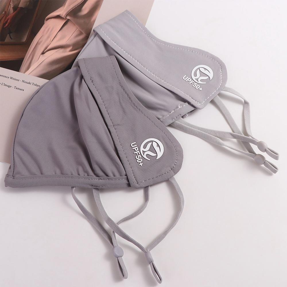 Solid Color Face Scarves Face Mask Face Gini Mask Ice Silk Mask Sunscreen Face Scarf Face Cover