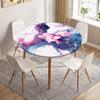Marble Round Tablecloth Waterproof Elastic Dining Table Decoration Accessories Classic Style Home Kitchen Dining Room Decoration