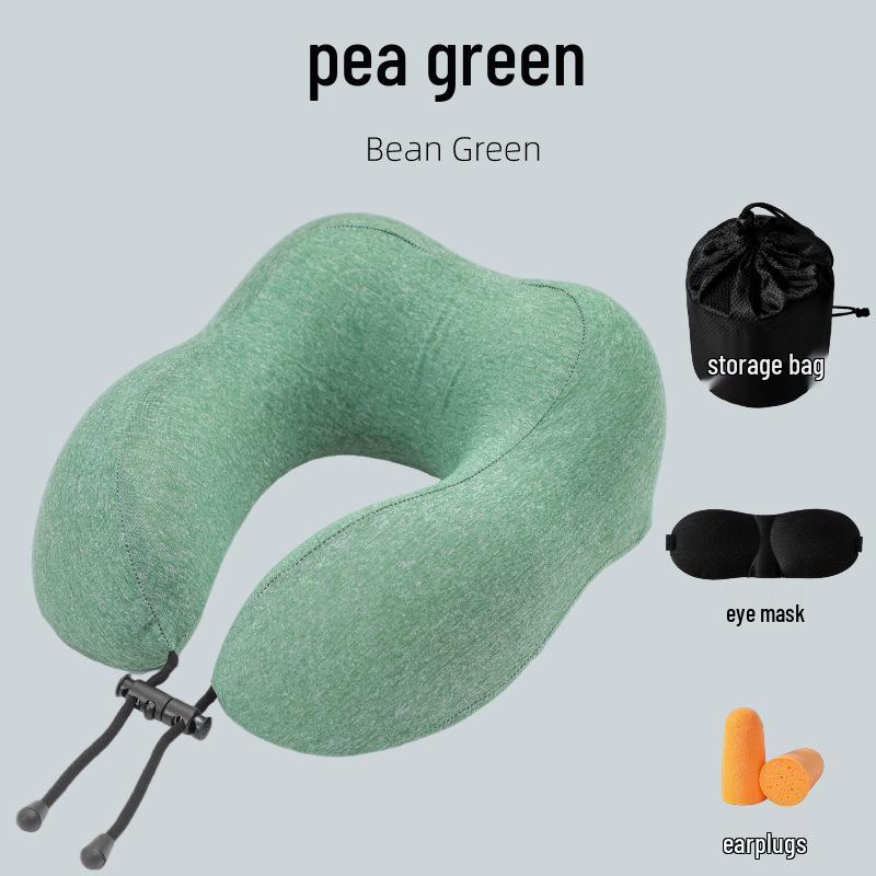 Portable U-Shaped Memory Foam Neck Support Pillow for Travel and Office