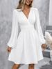 Asymmetrical Lantern Sleeve Ruffle Dress