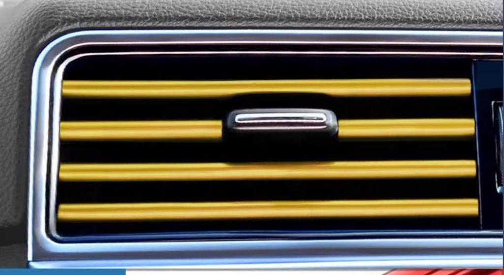 Auto Klimaanlagendüse Molle Lüftungsschlitzabdeckung 10er Set 7 Farben Einsetztyp Innenraum Verschönerungsteile (Gold)
