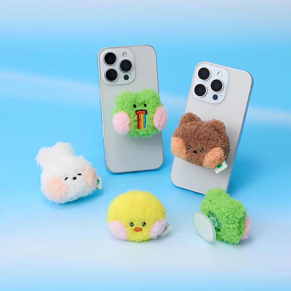 LINE FRIENDS Minini World Plush Smart Tok Phone Grip Brownini
