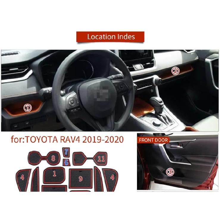 For Toyota RAV4      2024 2025 Anti-Slips Gate Slot Mat Accessories Rubber Cup Holder Non-Slips Car Sticker