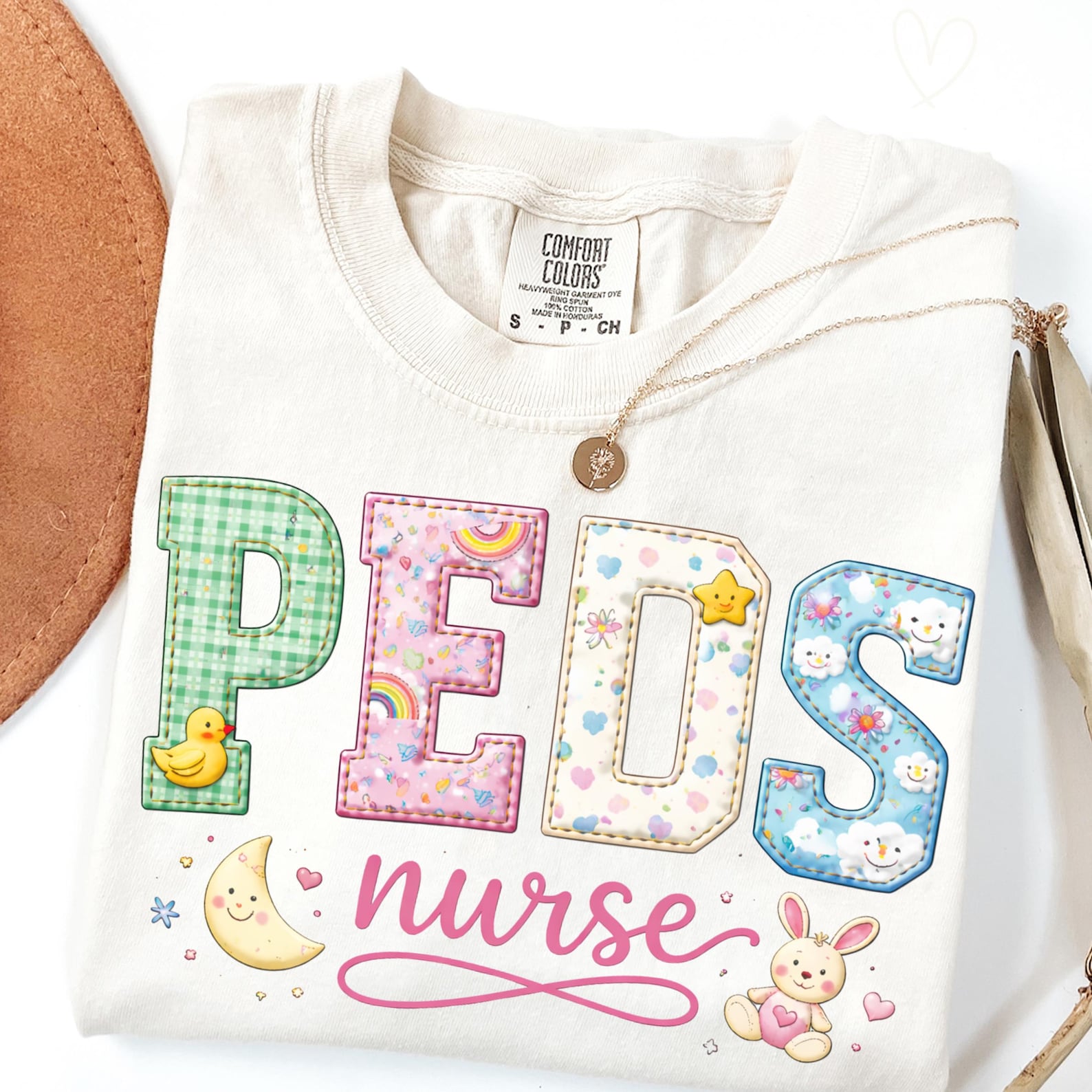 PEDS Nurse Shirt Pediatric Nurse Gift, Cute Faux Patchwork Nurse Tee, RN Pediatric Shirt, NICU Nurse Gift, Kids Nurse Shirt, Pediatrics Grad 100