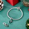 Miedziany Święty Mikołaj Trzymający Choinkę Zawieszka Charms Biżuteria Pasuje do Oryginalnej Bransoletki dla Kobiet Prezent DIY