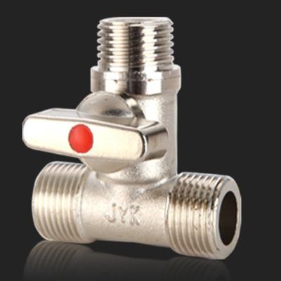 1pcs 1/2'' BSP Male Tee Type Brass Plated Electroplated Ball Valve Thick Pipe Fitting Connector Distribution for Water Faucet