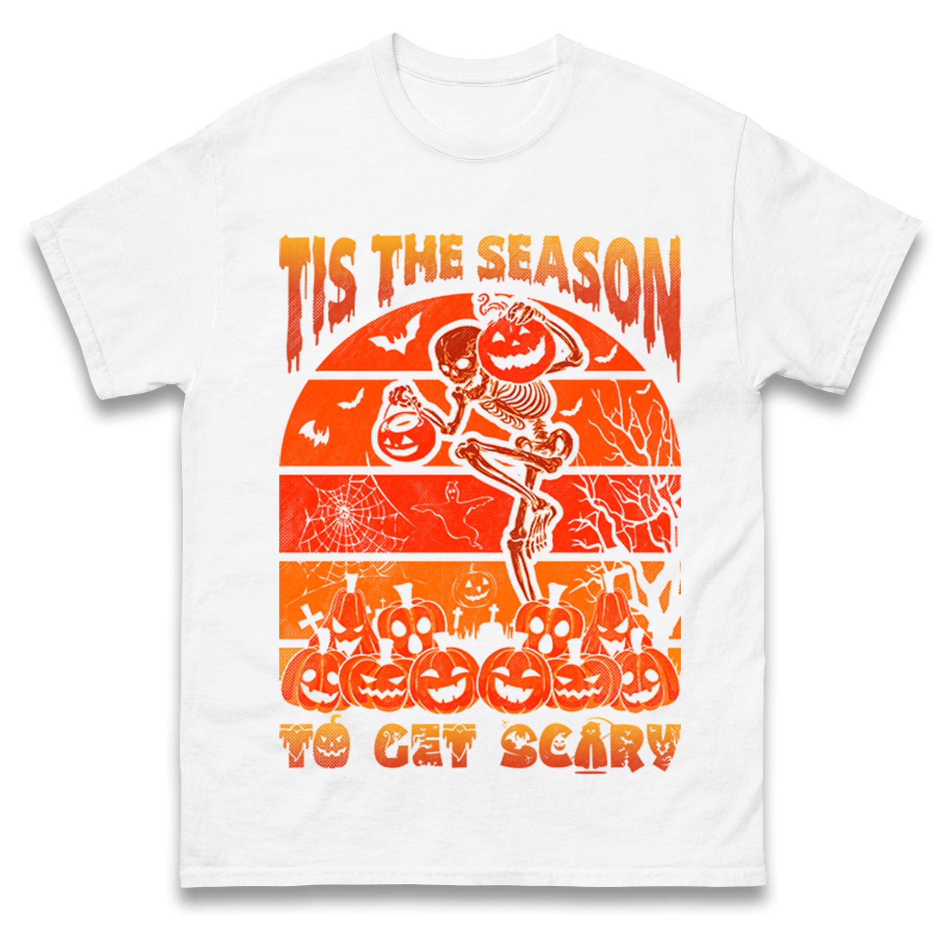 

Tis The Season To Get Scary Halloween Mens T Shirt Womens Tops Teess 2XL