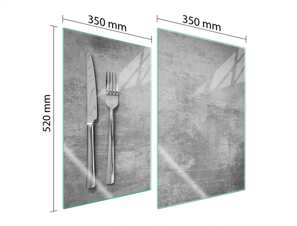 SZKLANA PŁYTA OCHRONNA DO KUCHNI 2x35x52 SZTUĆCE